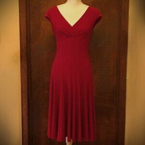 Size 4 Vibrant Ruby Red Fit & Flair Pullover Stretch Dress from American Living